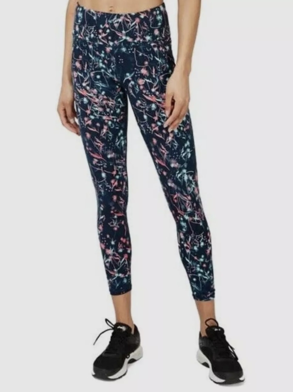 Sweaty Betty Navy Floral-Print High-Rise Leggings